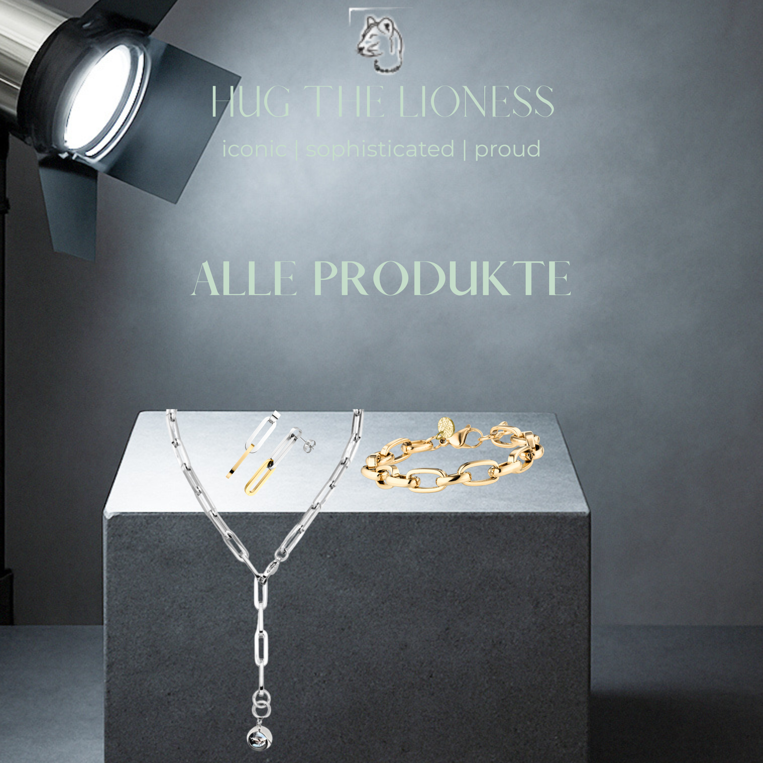 Edelstahl Schmuck aus Österreich. Silberschmuck und Edelstahl Schmuck für Damen online kaufen. Stylishe Halsketten, Armketten und Ohrringe handgefertigt in Wattens, Österreich von Hug the Lioness Schmuck.